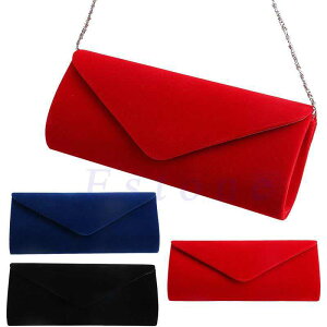 THINKTHENDO ���f�B�[�X Velvet Evening Clutch Handbag Chain Bag Formal Chain Shoulder Tote Purs