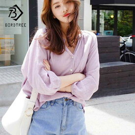 ファッション 春 Blouses 女性 Tops 韓国 Style 女性 Long スリーブs 着物 Sオイルd