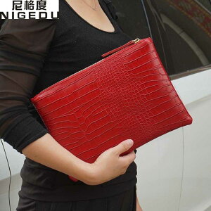 Fashion crocodile women's clutch bag pu leather women envelope evening bag 2018 new female