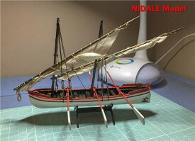 NIDALE モデルスケール 1/50 ダブルマスト 漁船 全体リブ帆船 モデルキット◆