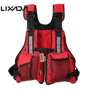 Lixada Fly Fishing Vest Multi Pockets Fishing Life Jacket Sailing Kayaking Jacket Waistcoa