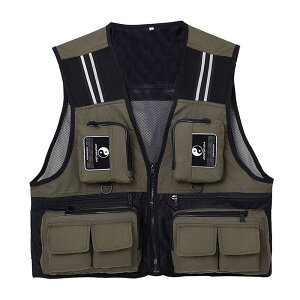 Lixada Windproof Men's Outdoor Fishing Vest Waistcoat Sleeveless Mesh Fishing Jacket Multi