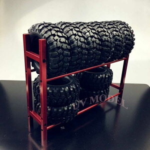 RC �h���t�g ��s 1/10 Wheel Rims Shelf & �h���t�g Tyre Tire Racks Crawler RC4WD SCX10 RED