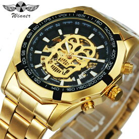 WINNER ファッション Mechanical Watch Skull Design Top ブランド Luxury 金 ステンレス Ste