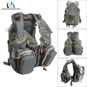 Maxcatch Fly Fishing Vest With Multifunction Pockets Size Adjustable Fishing Backpack.