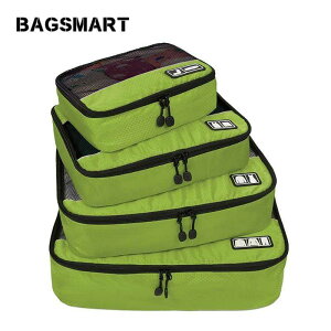 BAGSMART New Breathable Travel Bag 4 Set Packing Cubes Luggage Packing Organizers Weekend