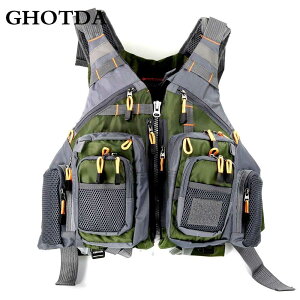 GHOTDA Men Women Fishing Vest Outdoor Water Sports Safety Life Jacket For Boat Fishing