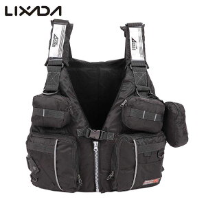 Lixada Fly Fishing Vest Oxford Adjustable Safety Life Jacket Survival Vest Swimming Boatin