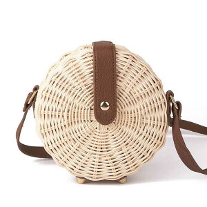 ���� Straw �� Bohemian Bali Rattan Beach �n���h�o�b�O Small Circle Lady Vintage Crossbod