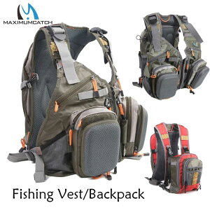 Maximumcatch Fly Fishing Vest Backpack with Multifunction Pockets Adjustable Outdoor Sport