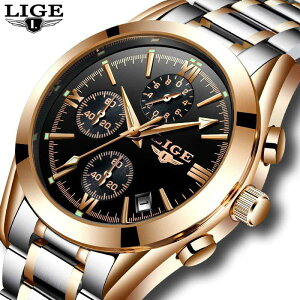 Relogio Masculino LIGE Top Luxury �u�����h �~���^���[ Sport Watch �����Y �N�I�[�c Clock Male F