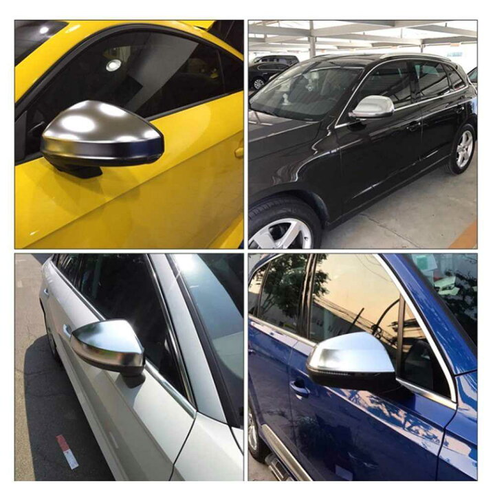車のミラーカバーアウディ A4 B8 A3 A5 A6 Q3 マットクロームシルバーバックミラーカバー保護キャップ車のスタイリング(