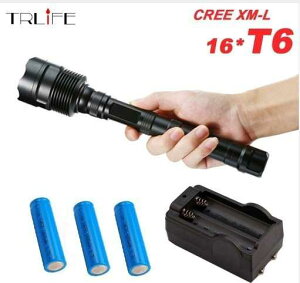 80000Lumens XML 16 * T6^NeBJ͂LEDdƖg[`^tbVCgv+ 3 * 18650obe[+`[W[