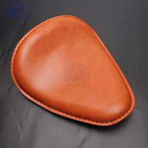 193オートバイレトロ革古い学校ソロサドルシートブラウン用カフェハーレーカスタム