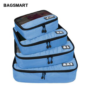 BAGSMART New Breathable �g���x�� Bag 4 Set Packing Cubes Luggage Packing Organizers Weekend