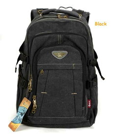 ミリタリー キャンバスバッグ ブラック バックパック リュックサック 旅行バッグ ヴィンテージ かばん 鞄 男性 学生 人気 Q161