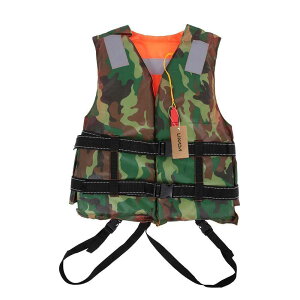 1356 Lixada Camouflage Green Fishing Vest Adult Lifesaving Life Jacket Clothing Safety Survival