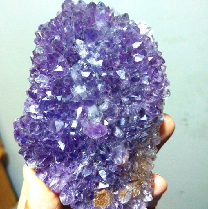 楽天市場】369 グラム 天然 アメジスト 美しい紫 水晶 ジオード 水晶 