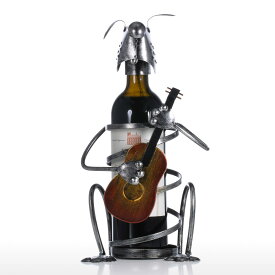 Tooarts 犬 子犬 ギター ワインラック ワインホルダー ワイン 保存 金属 彫刻 アンティーク 置物 装飾 インテリア