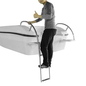 コンパクト収納 MSCステンレス 3ステップ 搭乗はしご マリンボート スイミングプール 水泳 マリングレードステンレス