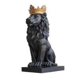 王冠 クラウン ライオン像 ブラック 手芸 装飾用 ホーム 彫刻 デコレーション アクセサリー