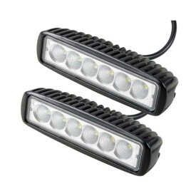 フラッドライト 2 ピース 18 ワット LED ライトバー駆動フォグランプオフロード SUV 4WD ボート LED ワークライト