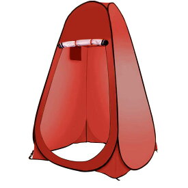 完全自動オープン変更テント屋外シャワー入浴テント釣り水泳変更トイレテントポップアップテントソーラー風呂バッグ 赤い