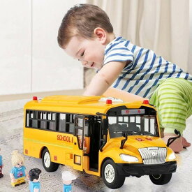 高品質大スクールバスのおもちゃシミュレーションバスと慣性車の音と光のモデルの子供のギフト k00214