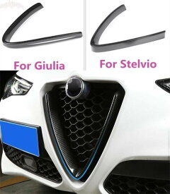 M01157 カーボン柄 スタイル アルファロメオ ステルヴィオ 車 ヘッド グリル v フレーム 装飾 トリム ステッカー ロゴ カバー
