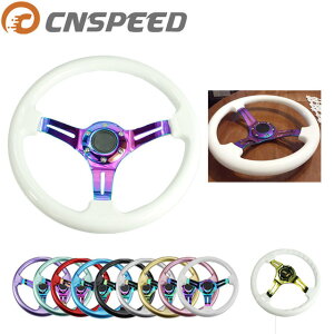 799ステアリングホイール カスタム、ドリフト ディープコーンクラシックabs付きネオクロームスポーク 汎用品