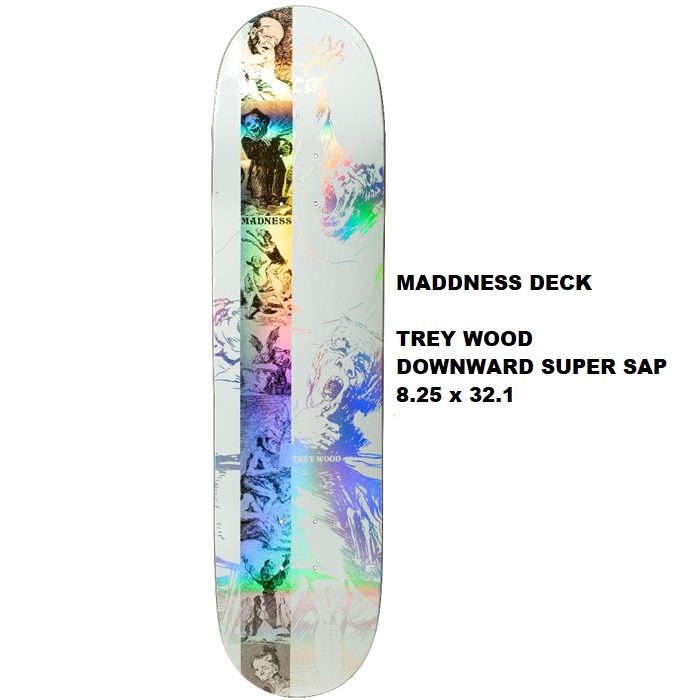 スケボー デッキ スケートボード デッキテープ付き かわいい～ MADDNESS マッドネス 世界有名な SAP 8.25インチ WOOD SUPER TREY DOWNWARD