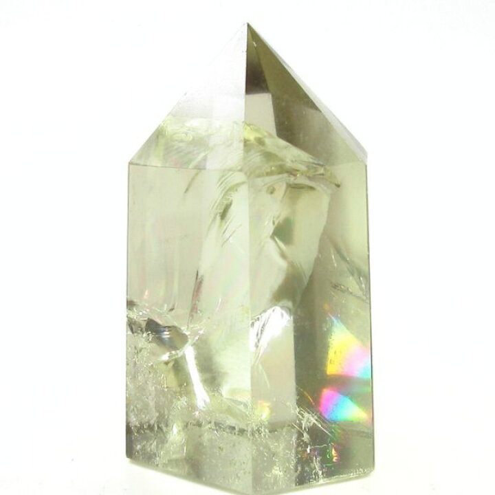楽天市場】シトリン 黄水晶 ポイント 置物 六角柱 レインボー水晶 虹 