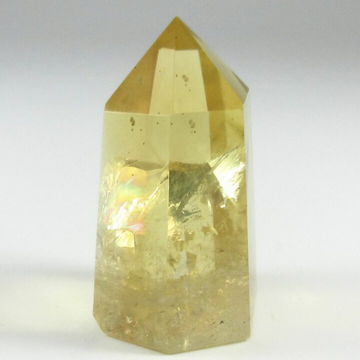 楽天市場】シトリン 黄水晶 ポイント 置物 六角柱 レインボー水晶 虹 