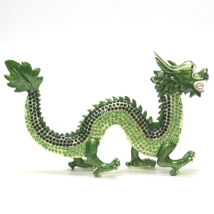 楽天市場】龍の置物 風水 緑龍 置物 大サイズ 最大長さ約21cm 緑龍 