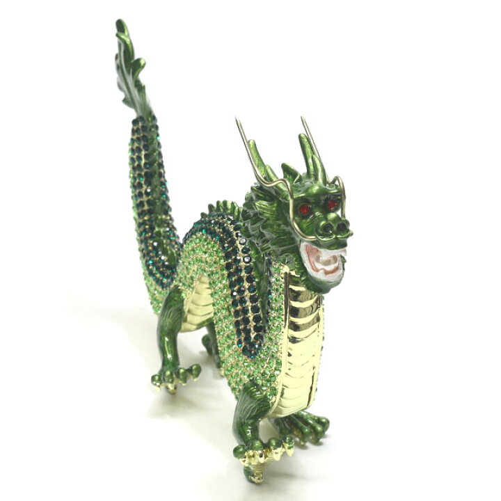 楽天市場】龍の置物 風水 緑龍 置物 大サイズ 最大長さ約21cm 緑龍 