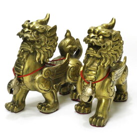 ヒキュウ 貔貅 置物 風水 ヒキュウの置物 牛鈴付き 銅製 大サイズ 高さ約11cm ひきゅう 対 ペア 雌雄 開運 金運 魔除け グッズ アイテム インテリア オブジェ