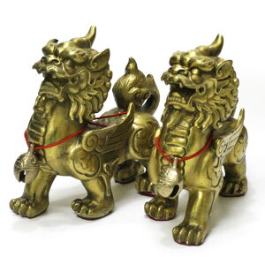ヒキュウ 貔貅 置物 風水 ヒキュウの置物 牛鈴付き 銅製 大サイズ 高さ約11cm ひきゅう 対 ペア 雌雄 開運 金運 魔除け グッズ アイテム インテリア オブジェ