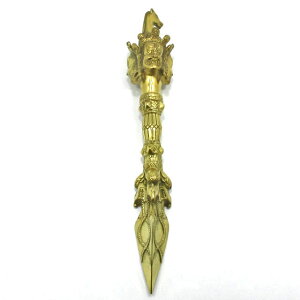 プルパ 金剛杵 独鈷杵 長さ約34cm 特大サイズ 馬頭観音 金剛杭 真鍮 ブルパ とっこしょ チベット 密教 法具 仏教 仏具 剣 置物