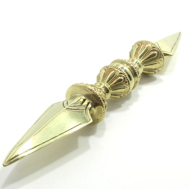楽天市場】プルパ 独鈷杵 金剛杵 真鍮製 両剣タイプ 約20cm チベット 