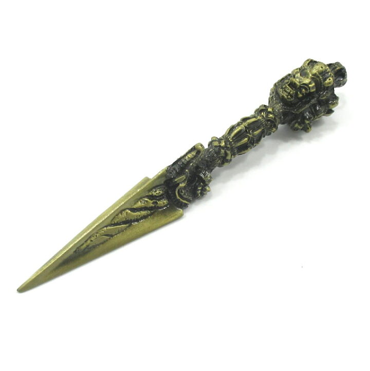 楽天市場】プルパ 金剛杵 独鈷杵 三面憤怒尊 長さ約16cm 美品 金剛 