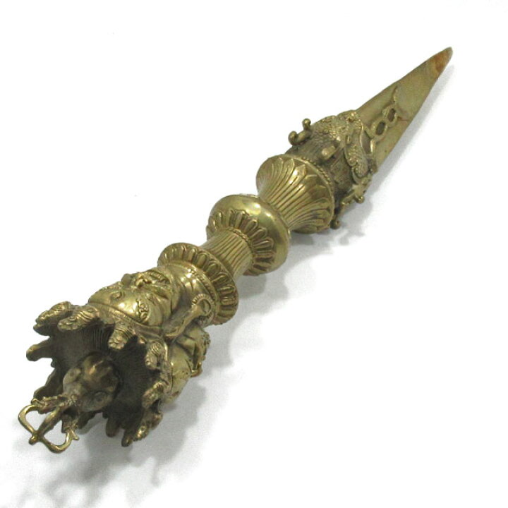 楽天市場】プルパ 金剛杵 独鈷杵 長さ約46cm 台付 特大サイズ 三面 
