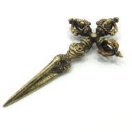 プルパ 金剛杵 独鈷杵 カツマ プルパ一体型 仏具 長さ約14．5cm 真鍮 羯磨 金剛杭 ブルパ とっこしょ チ…