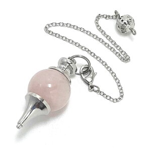 ペンデュラム ダウジング 天然石 ローズクォーツ ボール型 ペンジュラム 占い 道具 パワーストーン 紅水晶 ギフト プレゼント 振り子 フーチ