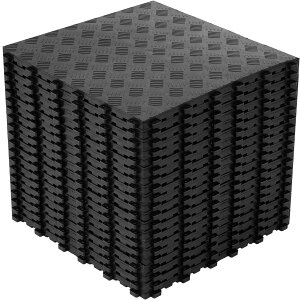 【特別価格処分!20% オフ】 ガレージタイル ガレージ フローリング 40×40cm 厚さ2cm タイル 20枚入り 連結可能 簡単施工 ポリプロピレン製 駐車場 バイク マット ブラック