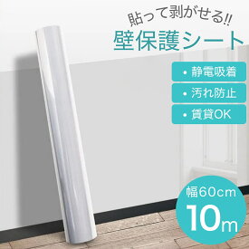【500円OFF 限定クーポン配布中！】 ペットの爪跡＆子供落書きから壁を守る！ 剥がせる保護シート 60cm×10m 透明PVC 静電気式で跡残らず 賃貸/新築対応 壁紙 保護シート 静電気 透明 猫 壁汚れ防止 落書き防止 壁紙 DIY 賃貸 保護 キッチンシート 子供 リビング