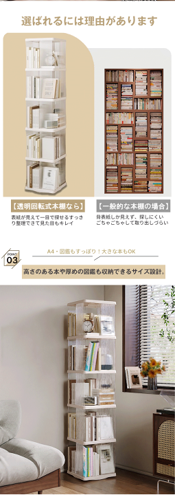 360°回転式の3段本棚 ☆未開封、新品です☆ 送料無料 Amazon｜山善(YAMAZEN) 本棚 回転式本棚 3段 丸型 コミック