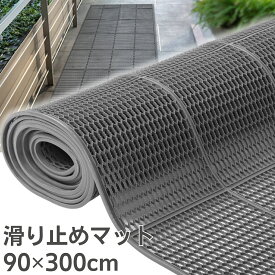 滑り止めマット ベランダ 有孔 水切りマット 業務用 90×300cm 厚さ4mm 屋外 室内 転倒防止 雪道 台風 災害 すのこ 大判 歩行 通行用 工場 玄関マット タイル ガーデン ジョイント プール テラス 泥落とし