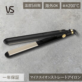 ヴィダルサスーン ストレートアイロン マイナスイオン VSI-1025/KJ VSI-1025 プレート幅25mm スピード加熱 黒 ブラック 200℃ 海外対応 機内持ち込み ヘアアイロン ヘアーアイロン コテ こて ストレート アイロン おすすめ 初心者 ビダルサスーン VS 送料無料