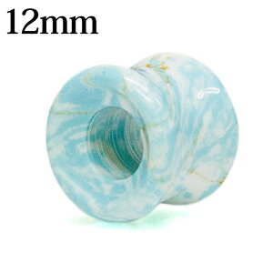 ボディピアス 12mm 半貴石ターコイズダブルフレアフレッシュトンネル / 12ミリ トルコ石 ダブルフレア 石 ストーンプラグ 拡張 ラージホール ハイゲージ ロブ