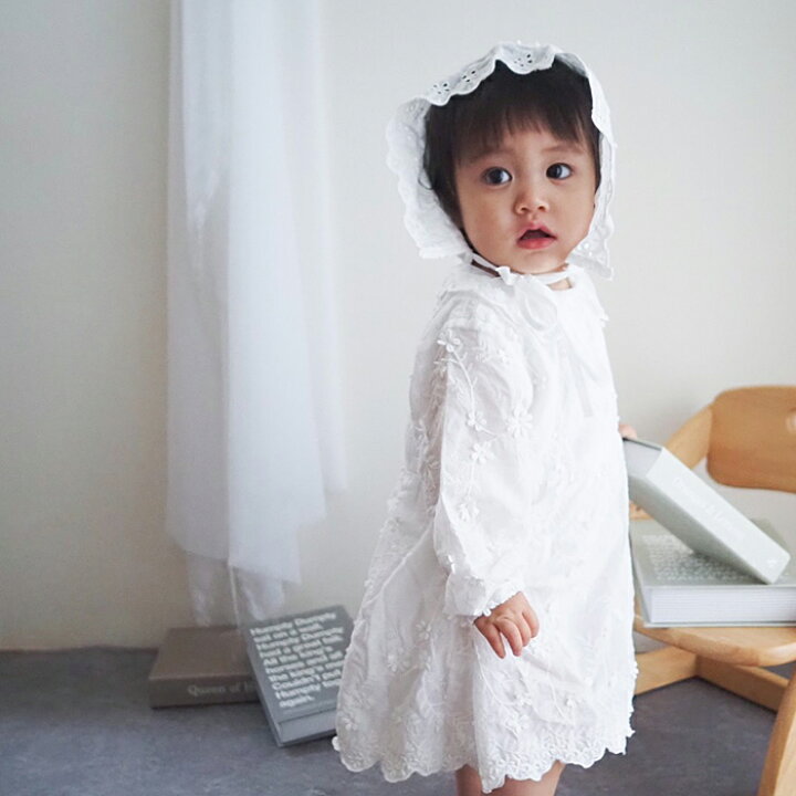 楽天市場 ベビードレス 帽子 2点セット レースフラワー 結婚式 退院 女の子 80 90 新生児 セレモニードレス お宮参り 赤ちゃん ベビー服 おしゃれ 出産祝い ギフト 誕生日 プレゼント メール便 Beautyholic
